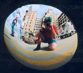 fisheye Fisheye hubcap art cars photo